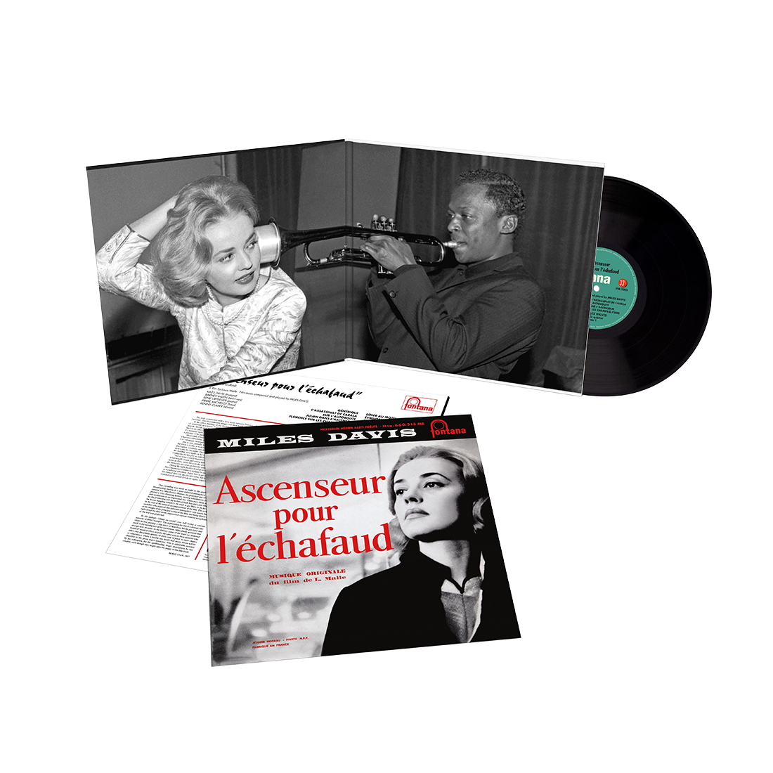 Miles Davis: Ascenseur pour l'echafaud 1LP + Trumpet T-Shirt + Miles Davis 12" x 12" Print